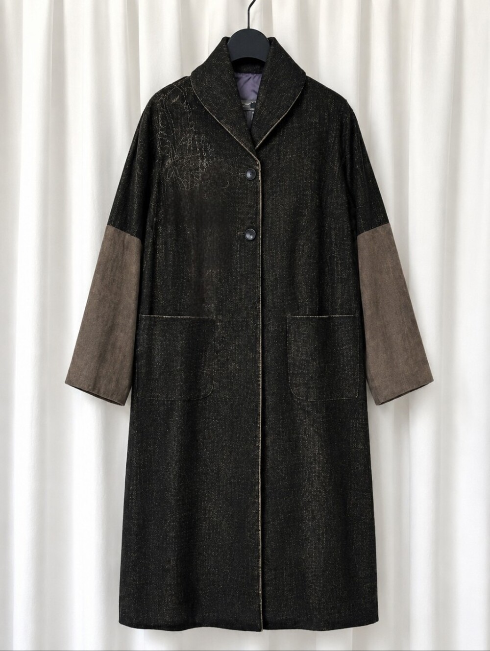 Vintage Malloni Italy Wearable Art Embroidered Novelty Weave Duster Coat
